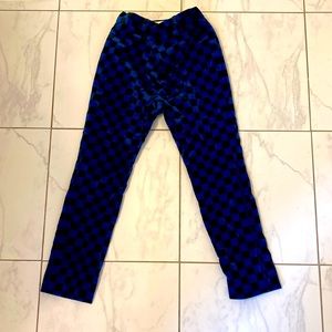 Burberry Boys Bright Checker Stretch Velvet Pants